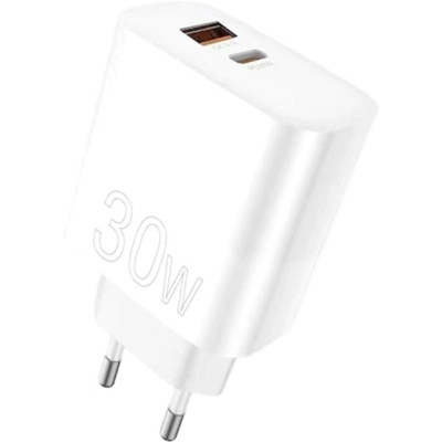 Зарядний пристрій WUW C208 1xUSB-C PD30W + 1xUSB QC3.0 18 White (6972573333417)