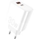 Зарядний пристрій WUW C208 1xUSB-C PD30W + 1xUSB QC3.0 18 White (6972573333417)