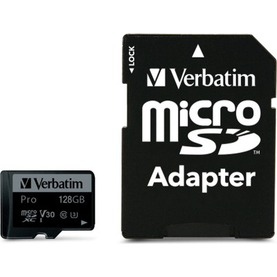 Карта памяти Verbatim 128GB microSDXC class 10 UHS-III PRO (47044)