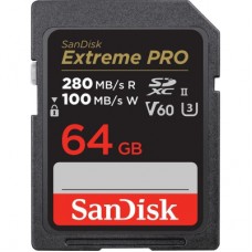 Карта памяти SanDisk 64GB SD class 10 UHS-I U3 V60 R280/W100MB/s Extreme PRO (SDSDXEP-064G-GN4IN)