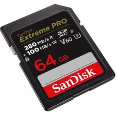 Картка пам'яті SanDisk 64 GB SD class 10 UHS-I U3 V60 R280/W100MB/s Extreme PRO (SDSDXEP-064G-GN4IN) Картка пам'яті SanDisk 64 GB SD class 10 UHS-I U3 V60 R280/W100MB/s Extreme PRO (SDSDXEP-064G-GN4IN) - Фото