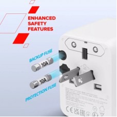 Зарядний пристрій Canyon OnTour 20 2xUCB-C + USB-A EU/UK/US/AUS 20W White (CNS-TA20W1005W) - Фото