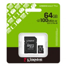 Картка пам'яті Kingston 64 GB microSDXC class 10 UHS-I V10 A1 Canvas Select Plus (SDCS3/64GB) - Фото