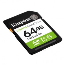 Картка пам'яті Kingston 64 GB SDXC class 10 UHS-I V10 A1 Canvas Select Plus (SDS3/64GB) - Фото