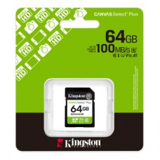 Картка пам'яті Kingston 64 GB SDXC class 10 UHS-I V10 A1 Canvas Select Plus (SDS3/64GB) - Фото