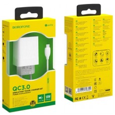 Зарядний пристрій BOROFONE BA47A USB QC3.0 18 W + cable USB to Micro 5P white (6931474728302) - Фото