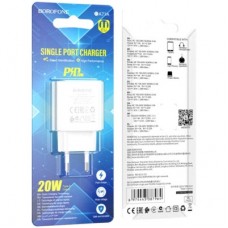 Зарядний пристрій BOROFONE BA71A USB-C PD20W white (6974443387964) - Фото