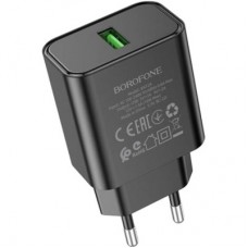Зарядний пристрій BOROFONE BA72A USB QC3.0 black (6974443388541) - Фото