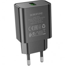 Зарядний пристрій BOROFONE BA72A USB QC3.0 black (6974443388541) - Фото