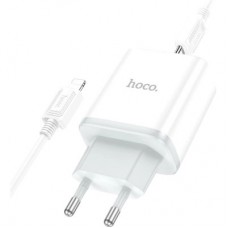Зарядний пристрій HOCO C104A USB-C PD20W + cable USB-C to Lightning white (6931474782908) - Фото