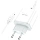 Зарядний пристрій HOCO C104A USB-C PD20W + cable USB-C to Lightning white (6931474782908)