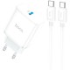 Зарядний пристрій HOCO C104A USB-C PD20W + cable USB-C to USB-C white (6931474782915)