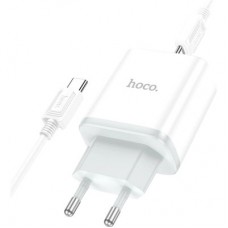 Зарядний пристрій HOCO C104A USB-C PD20W + cable USB-C to USB-C white (6931474782915) - Фото