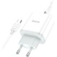 Зарядний пристрій HOCO C104A USB-C PD20W + cable USB-C to USB-C white (6931474782915)