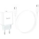 Зарядний пристрій HOCO C104A USB-C PD20W + cable USB-C to USB-C white (6931474782915)