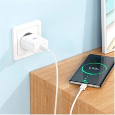 Зарядний пристрій HOCO C104A USB-C PD20W + cable USB-C to USB-C white (6931474782915) - Фото