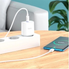 Зарядний пристрій HOCO C104A USB-C PD20W + cable USB-C to USB-C white (6931474782915) - Фото