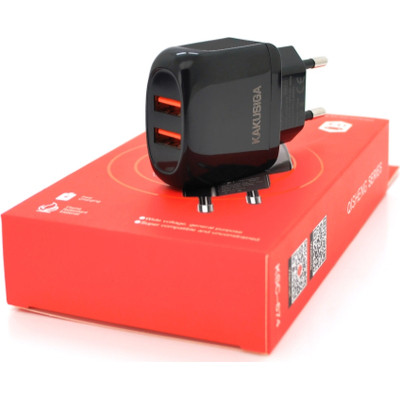 Зарядний пристрій KAKUSIGA 2xUSB 12 W black (KSC-674-QISHENG-B)