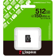 Карта памяти Kingston 512GB microSDXC class 10 UHS-I U3 V30 A1 Canvas Select Plus (SDCS3/512GBSP) - Фото