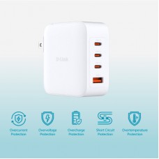 Зарядний пристрій D-Link 3xUSB-C + 1xUSB-A 100W GaN white (DCP-101) - Фото