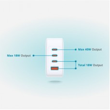 Зарядний пристрій D-Link 3xUSB-C + 1xUSB-A 100W GaN white (DCP-101) - Фото