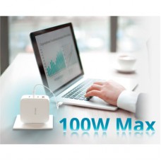 Зарядний пристрій D-Link 3xUSB-C + 1xUSB-A 100W GaN white (DCP-101) - Фото