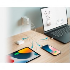 Зарядний пристрій D-Link 3xUSB-C + 1xUSB-A 100W GaN white (DCP-101) - Фото