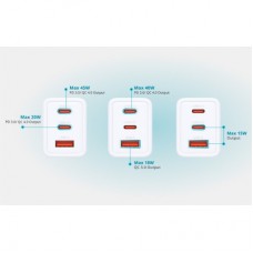 Зарядний пристрій D-Link 2xUSB-C + 1xUSB-A 65 W GaN white (DCP-651) - Фото