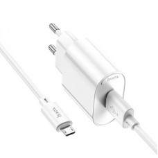 Зарядний пристрій HOCO C109A Fighter USB QC3.0 + cable Micro 5P White (6931474784827) - Фото