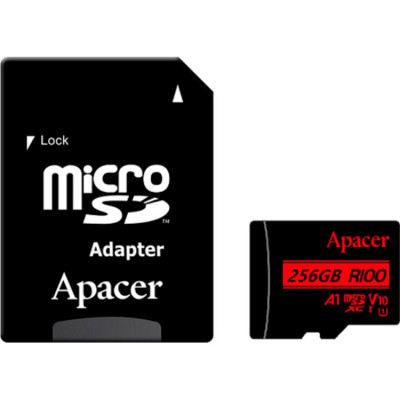 Картка пам'яті Apacer 256 GB microSDXC class 10 UHS-I V10 A1 (AP256GMCSX10UB-R)