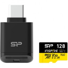 Карта памяти Silicon Power 128GB microSDXC class 10 UHS-I U3 V30 A1 Inspire (SP128GBSTXLV3V1NSP) - Фото