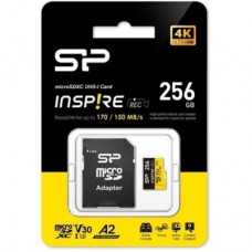 Карта памяти Silicon Power 256GB microSDXC class 10 UHS-I U3 V30 A1 Inspire (SP256GBSTXLA2V1NSP) - Фото