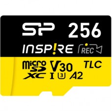 Карта памяти Silicon Power 256GB microSDXC class 10 UHS-I U3 V30 A1 Inspire (SP256GBSTXLA2V1NSP) - Фото
