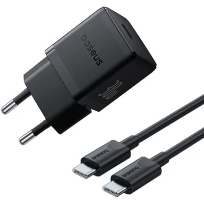 Зарядное устройство Baseus Palm Fast Charger 1C 30W + Cable 1.0m Type-C 60W black (P10111605113-01)
