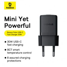 Зарядний пристрій Baseus Palm Fast Charger 1C 30 W + Cable 1.0m Type-C 60 W black (P10111605113-01) - Фото