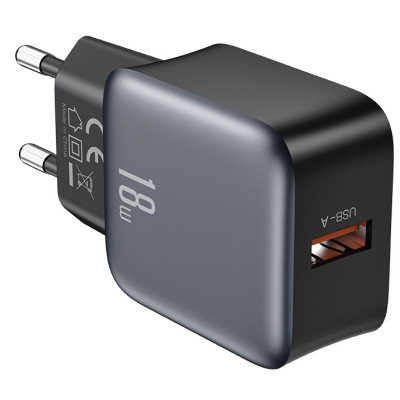 Зарядное устройство XO USB QC3.0 18W black (L152_Black)