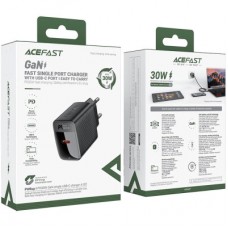 Зарядний пристрій Acefast A102 USB-C PD30W GaN Black (6974316283287) - Фото