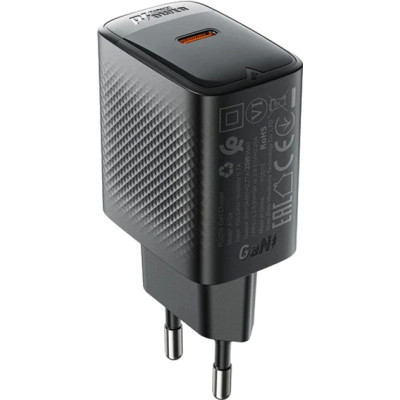 Зарядний пристрій Acefast A104 USB-C PD25W GaN Black (6974316283355)