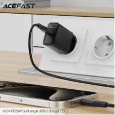 Зарядний пристрій Acefast A104 USB-C PD25W GaN Black (6974316283355) - Фото