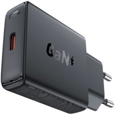 Зарядний пристрій Acefast A65 USB-C PD20W GaN ultra-thin Black (6974316282686) - Фото