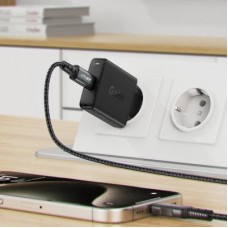 Зарядний пристрій Acefast A65 USB-C PD20W GaN ultra-thin Black (6974316282686) - Фото