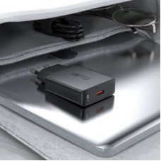 Зарядний пристрій Acefast A65 USB-C PD20W GaN ultra-thin Black (6974316282686) - Фото