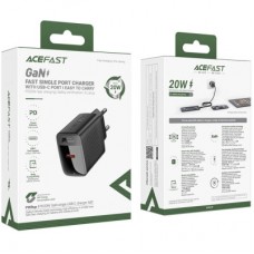 Зарядний пристрій Acefast A82 USB-C PD20W GaN Black (6974316283232) - Фото