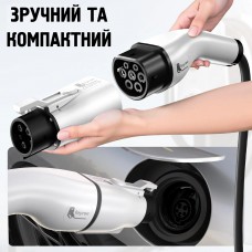 Перехідник адаптер з  type2 (IEC62196-2 ) на type1 (J1772) для зарядки електроавто 32A 7kW із замком