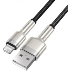 Дата кабель USB 2.0 AM to Lightning 1.0m Cafule Metal 2.4A black Baseus (CALJK-A01)
