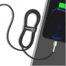 Дата кабель USB 2.0 AM to Lightning 1.0m Cafule Metal 2.4A black Baseus (CALJK-A01) - Фото