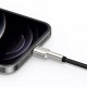 Дата кабель USB 2.0 AM to Lightning 1.0m Cafule Metal 2.4A black Baseus (CALJK-A01)