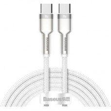 Дата кабель USB-C to USB-C 2.0 mCafule Metal PD 100W white Baseus (CATJK-D02)
