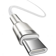 Дата кабель USB-C to USB-C 2.0 mCafule Metal PD 100W white Baseus (CATJK-D02) - Фото