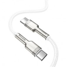 Дата кабель USB-C to USB-C 2.0 mCafule Metal PD 100W white Baseus (CATJK-D02) - Фото